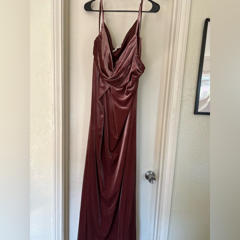 Elegant Desert Rose Evening Gown